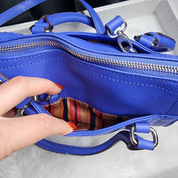 Tignanello lapis Blue pebbled leather satchel - Picture 7 of 12